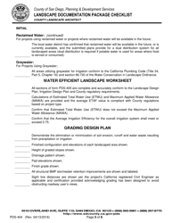 Form PDS-404 Landscape Documentation Package Checklist - County of San Diego, California, Page 5