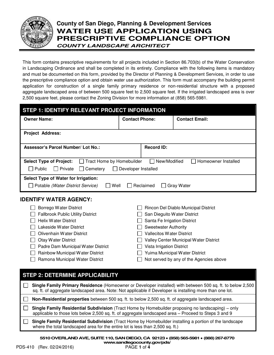 Form PDS-410 - Fill Out, Sign Online and Download Printable PDF, County ...