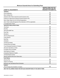 Form PDS658 Minimum Essential Plan Submittal Items for Single Family Dwellings and Accessory Structures - County of San Diego, California, Page 2