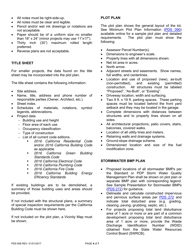 Form PDS658 Minimum Essential Plan Submittal Items for Single Family Dwellings and Accessory Structures - County of San Diego, California, Page 4