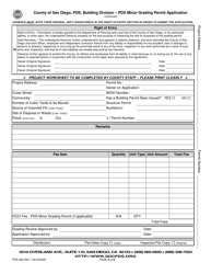 Form PDS352 Pds Minor Grading Permit Application - County of San Diego, California, Page 2