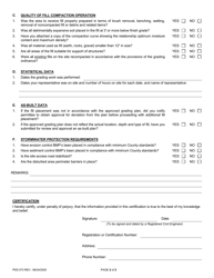 Form PDS073 Minor Grading Certification Form - County of San Diego, California, Page 2