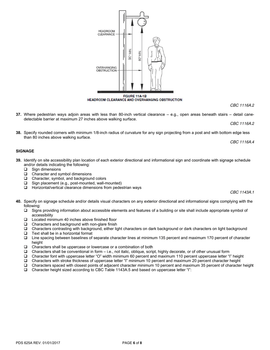 Form PDS625A Accessibility Correction List for Multifamily Housing - Code Applicability, Site Accessibility, and Exterior Routes of Travel - County of San Diego, California, Page 6