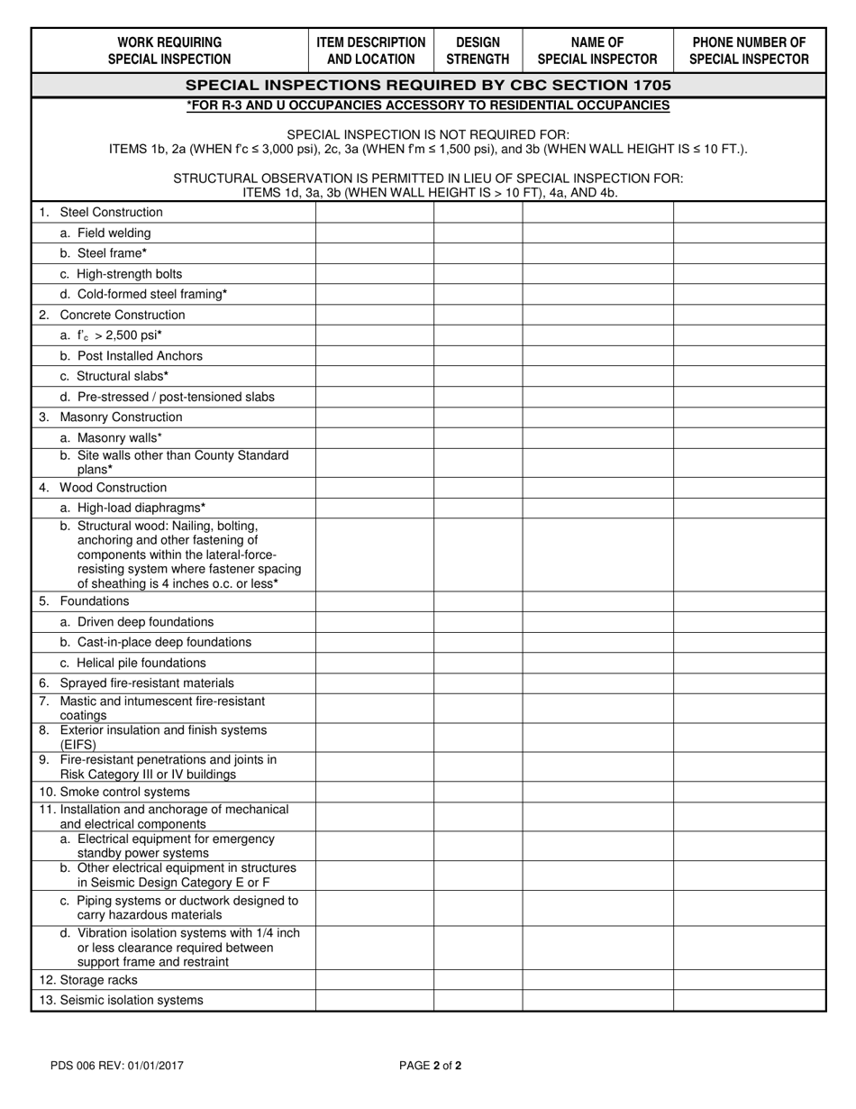 Form PDS006 - Fill Out, Sign Online and Download Printable PDF, County ...