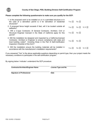 Form PDS136 Building Self-certification Program - County of San Diego, California, Page 3