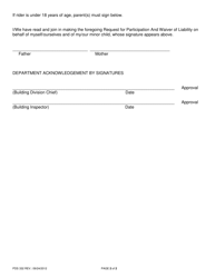 Form PDS332 &quot;Request for Participation and Waiver of Liability Ride Along Training Program&quot; - County of San Diego, California, Page 2