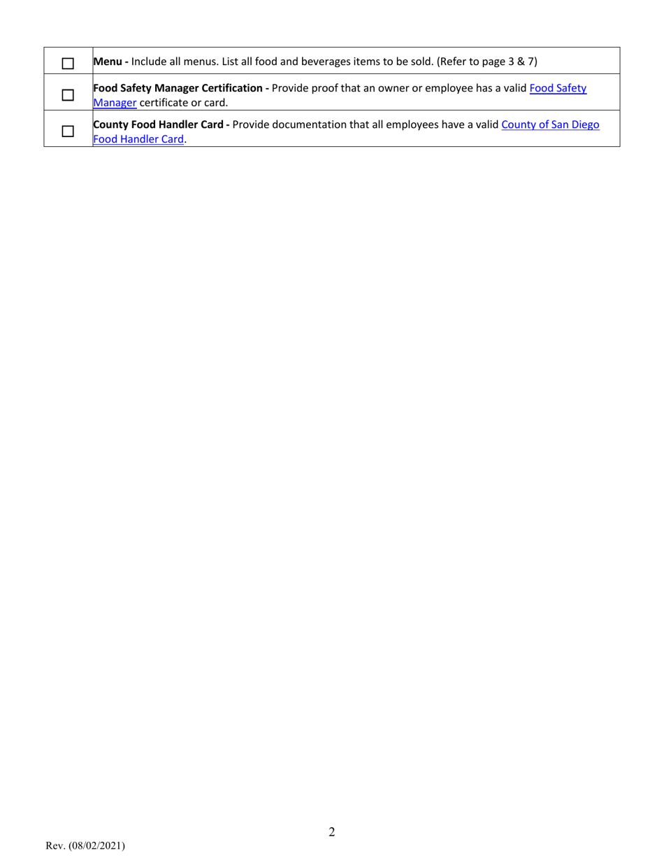 Retail Processing Standard Operating Procedures - County of San Diego, California, Page 2