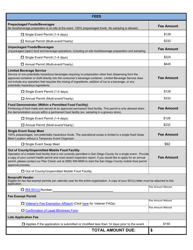 Temporary Food Facility Vendor Permit Application - County of San Diego, California, Page 5