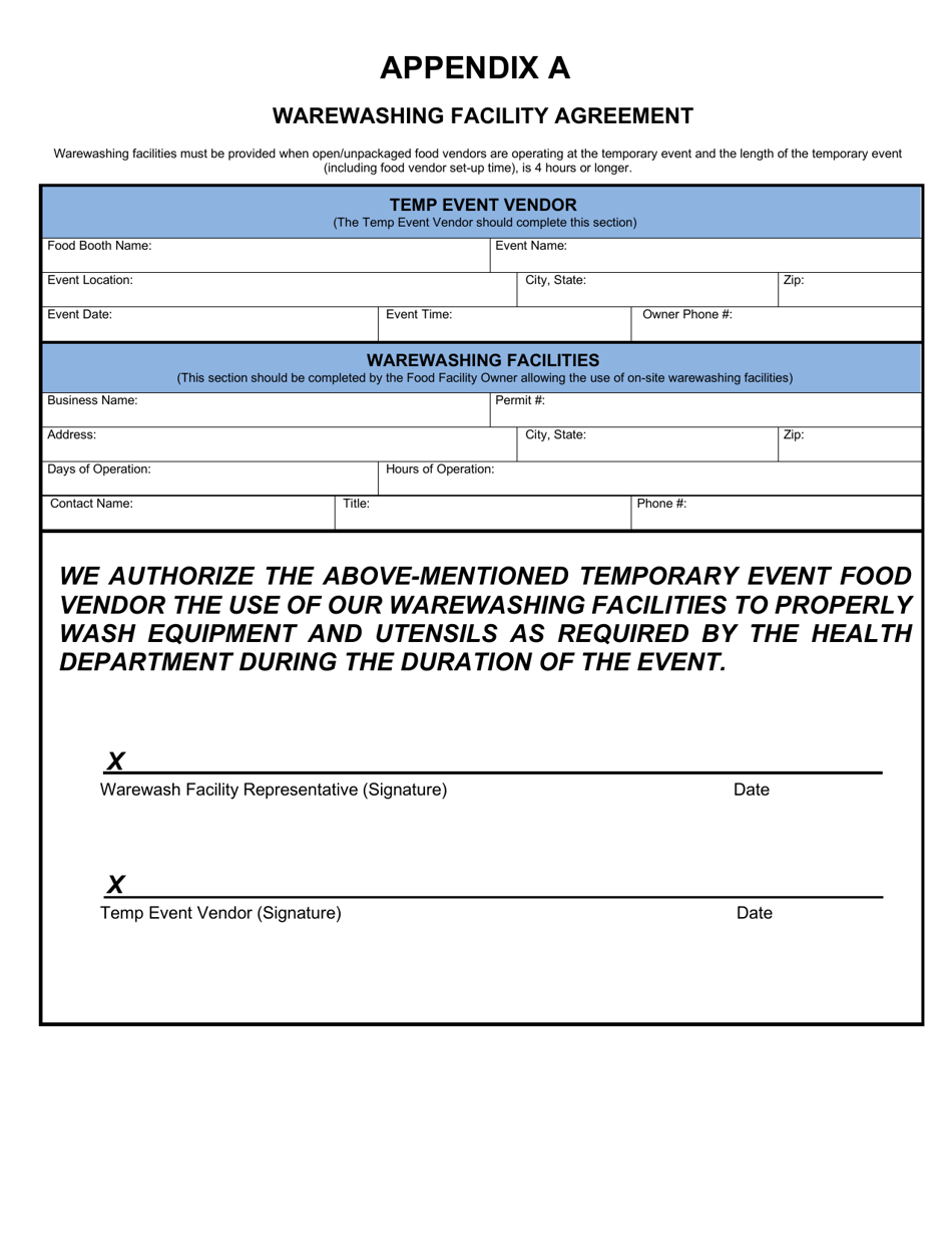 Temporary Food Facility Vendor Permit Application - County of San Diego, California, Page 7