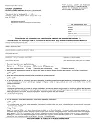 Form BOE-262-AH Church Exemption - County of Riverside, California
