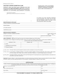 Form BOE-263-A Qualified Lessors&#039; Exemption Claim - County of Riverside, California