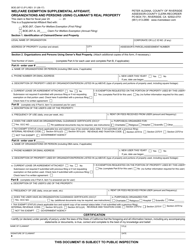 Form BOE-267-O Welfare Exemption Supplemental Affidavit, Organizations and Persons Using Claimant&#039;s Real Property - County of Riverside, California