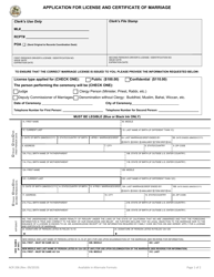 Form ACR206 &quot;Application for License and Certificate of Marriage&quot; - County of Riverside, California