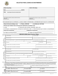 Formulario ACR206 Solicitud Para Licencia De Matrimonio - County of Riverside, California (Spanish)