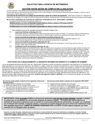 Formulario ACR206 Solicitud Para Licencia De Matrimonio - County of Riverside, California (Spanish), Page 2