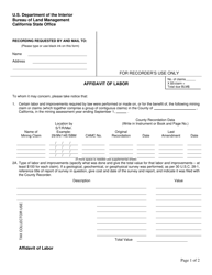 Document preview: Affidavit of Labor - County of Riverside, California