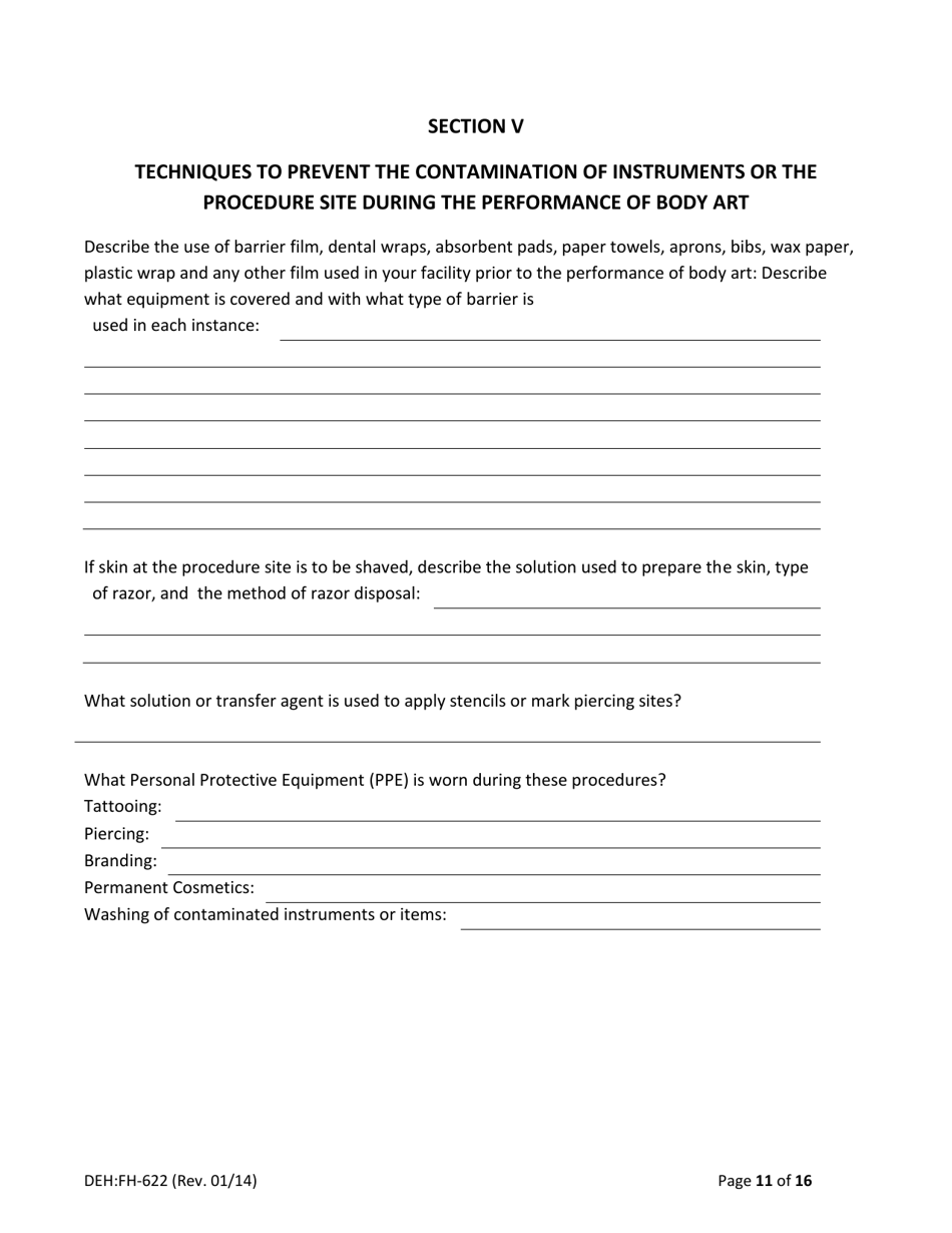 Form DEH:FH-622 Infection Prevention Control Plan Template - County of San Diego, California, Page 11