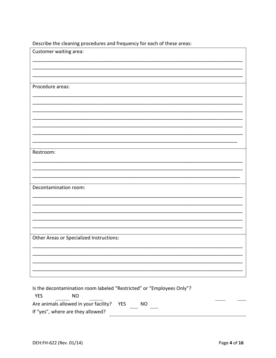 Form DEH:FH-622 Infection Prevention Control Plan Template - County of San Diego, California, Page 4