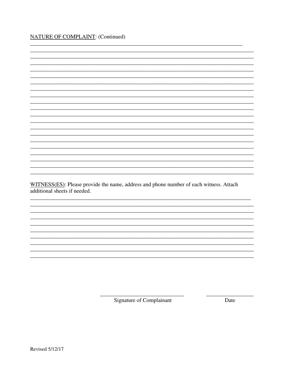 Internal Discrimination Complaint Form - County of San Diego, California, Page 3