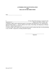 Internal Discrimination Complaint Form - County of San Diego, California, Page 4