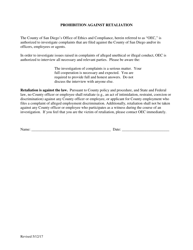 Internal Discrimination Complaint Form - County of San Diego, California, Page 5