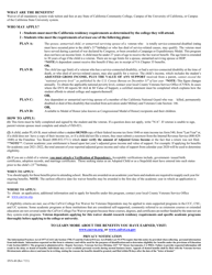Form DVS-40 College Fee Waiver Program for Veteran Dependents Application - California, Page 2