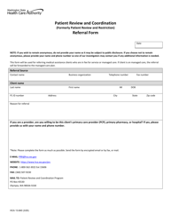 Form HCA13-840 Patient Review and Coordination Referral Form - Washington