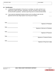 Form CRM-224 Adult Drug Court Participant Contract - County of San Diego, California, Page 6