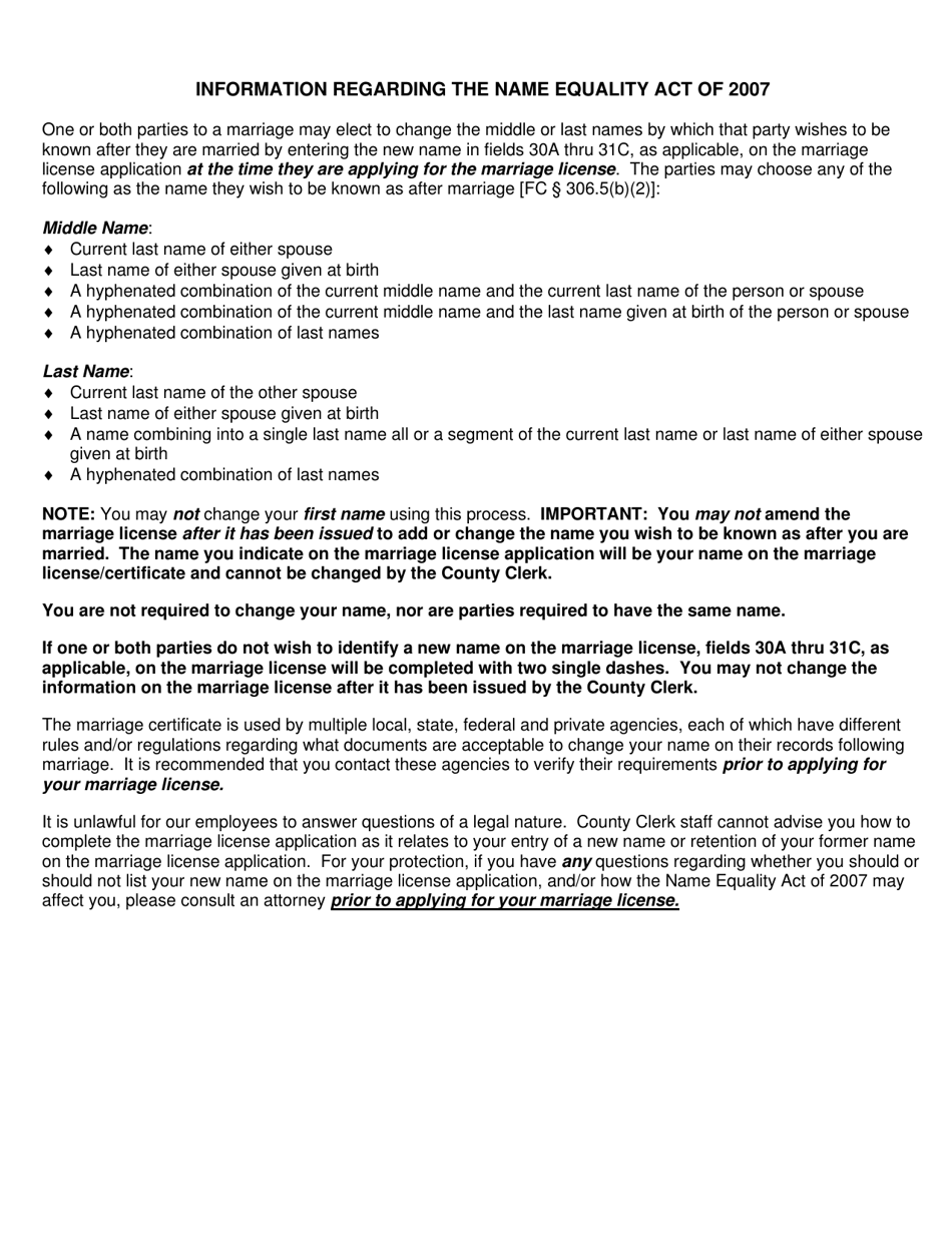 Marriage License Application - Kern County, California, Page 2