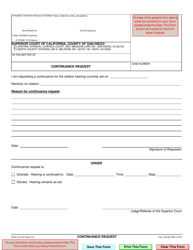 Document preview: Form JUV-253 Continuance Request - County of San Diego, California