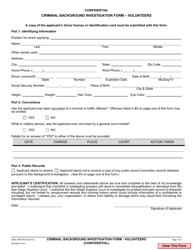 Form ADM-393 Criminal Background Investigation Form - Volunteers - County of San Diego, California, Page 2