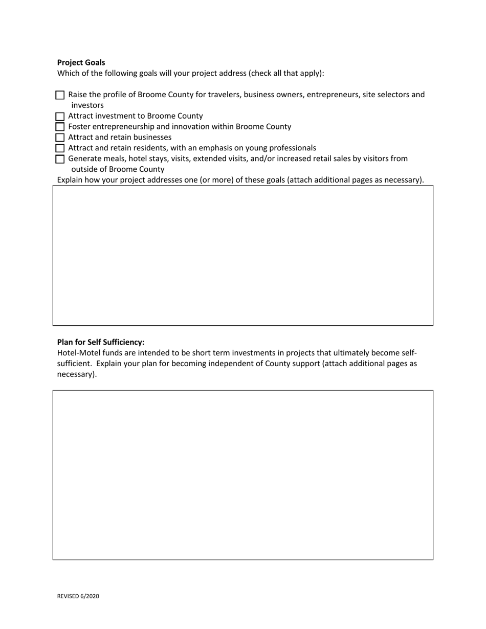 Application for Broome County Hotel / Motel Funds for Marketing and Economic Development - Broome County, New York, Page 3