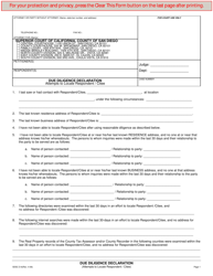 Form D-6 &quot;Due Diligence Declaration&quot; - County of San Diego, California