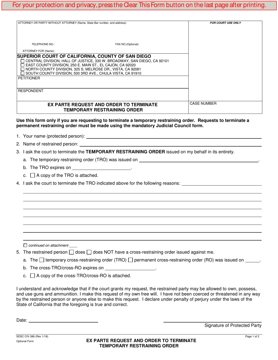 Form CIV-386 - Fill Out, Sign Online and Download Fillable PDF, County ...