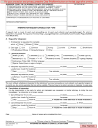 Document preview: Form ADM-348 Interpreter Request/Cancellation Form - County of San Diego, California