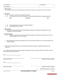 Form PR-157 Case Management Statement - County of San Diego, California, Page 4