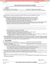 Document preview: Form D-294A Child Custody and Child Support Attachment - County of San Diego, California