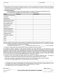 Form D-294A Child Custody and Child Support Attachment - County of San Diego, California, Page 2