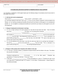 Form FLF-007 Attached Declaration in Support of Modification of Child Support - County of San Diego, California