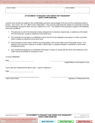 Document preview: Form ADM-098A Attachment to Request and Order for Transcript - County of San Diego, California
