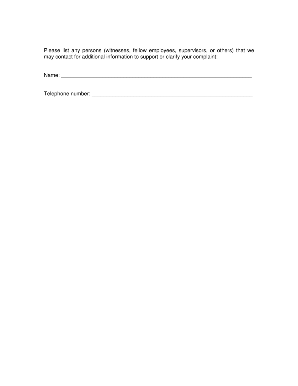 Opportunity Compliance Complaint Information Form - Broome County, New York, Page 5