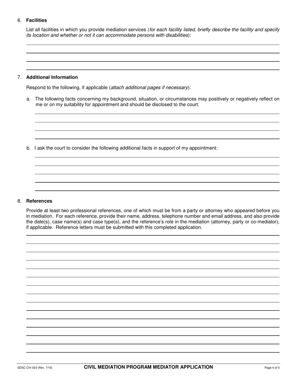 Form CIV-023 - Fill Out, Sign Online and Download Fillable PDF, County ...