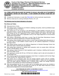 Document preview: Form PDS-232 Agricultural Microbrewery or Micro-distillery, Small Zoning Verification Permit Checklist - County of San Diego, California
