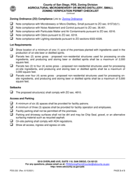 Form PDS-232 Agricultural Microbrewery or Micro-distillery, Small Zoning Verification Permit Checklist - County of San Diego, California, Page 2