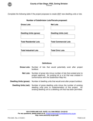 Form PDS-346S Supplemental Application - County of San Diego, California, Page 2