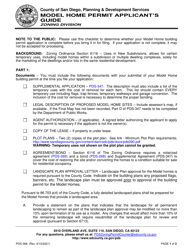 Document preview: Form PDS-368 Model Home Permit Applicant's Guide - County of San Diego, California