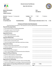 Document preview: Basic Site Visit Form - Broome County, New York