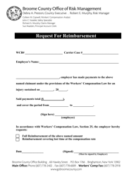 Document preview: Request for Reimbursement - Broome County, New York