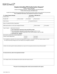 Document preview: Form HCA13-848 Hospice (Including Ppc) Authorization Request - Washington