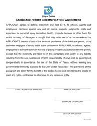 Barricade Permit Application Checklist - City of Dallas, Texas, Page 2